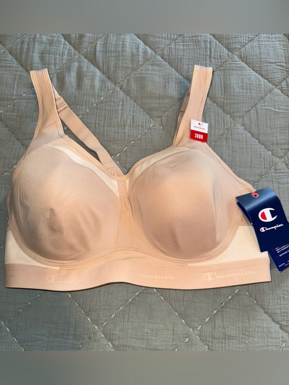 Champion Nude Light-Pink Wireless Molded-Cup Bra Sz 38 DD New